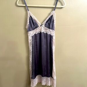 Purple/Grey Silk lace slip lingerie chemise by NK Imode XS
